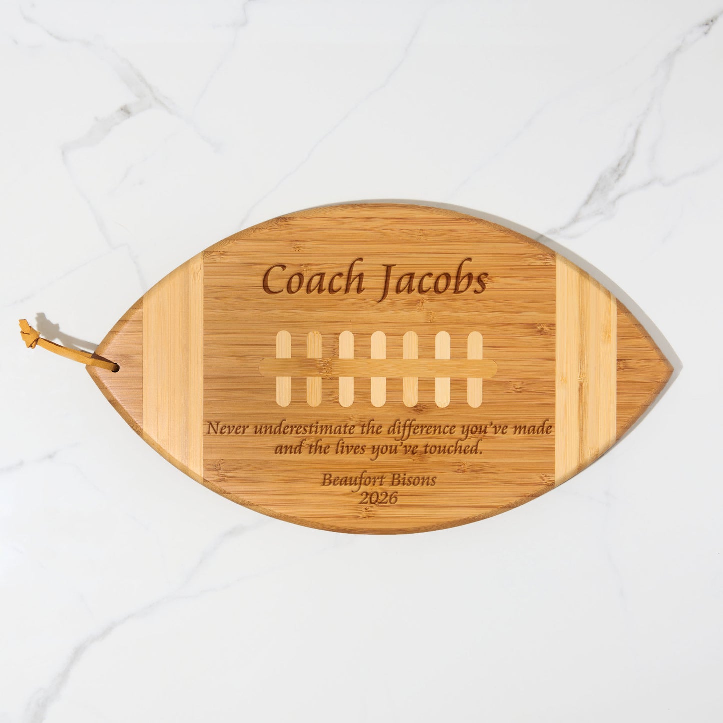 Personalized Football Coach Cutting Board - Engraved Appreciation Gift