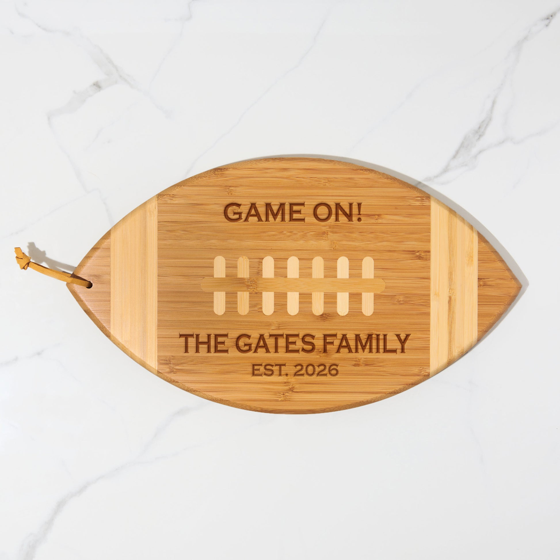 football shaped charcuterie board