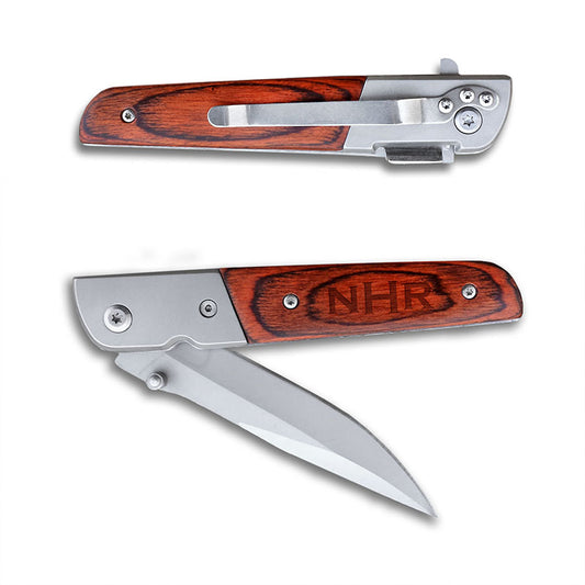 Personalized Wooden Folding Knife