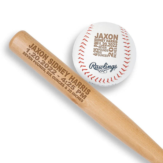 Birth Announcement Baseball and Bat