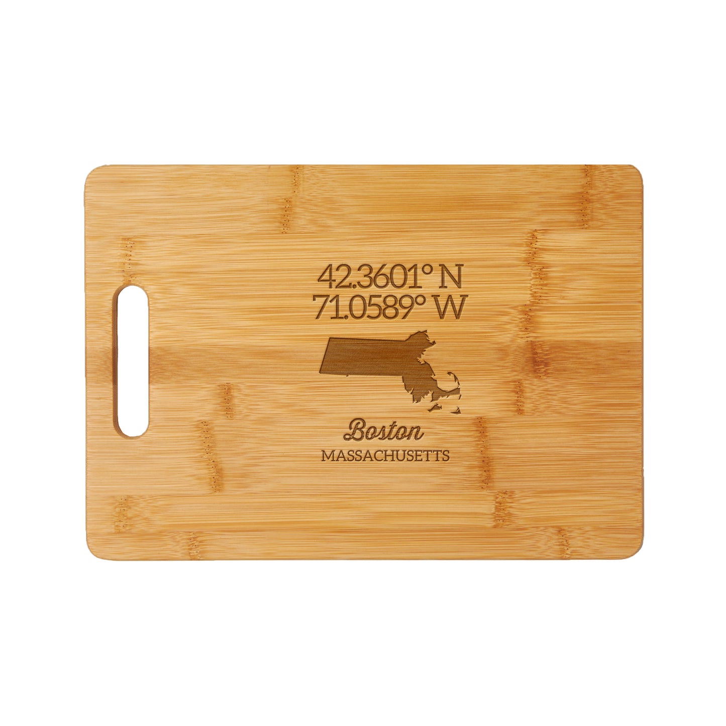 State Cutting Board with GPS Coordinates