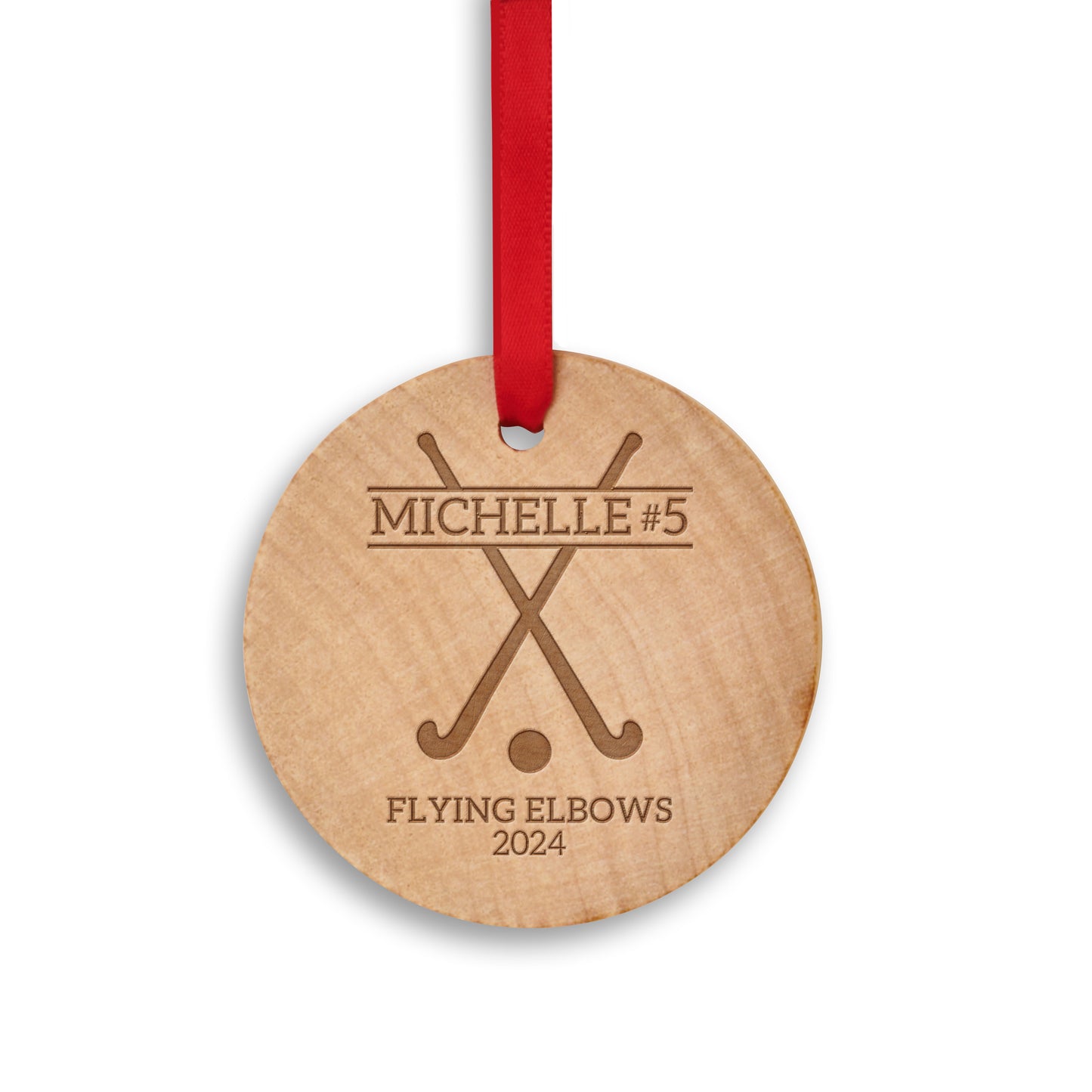 Personalized Sports Ornaments for Teams - Wooden