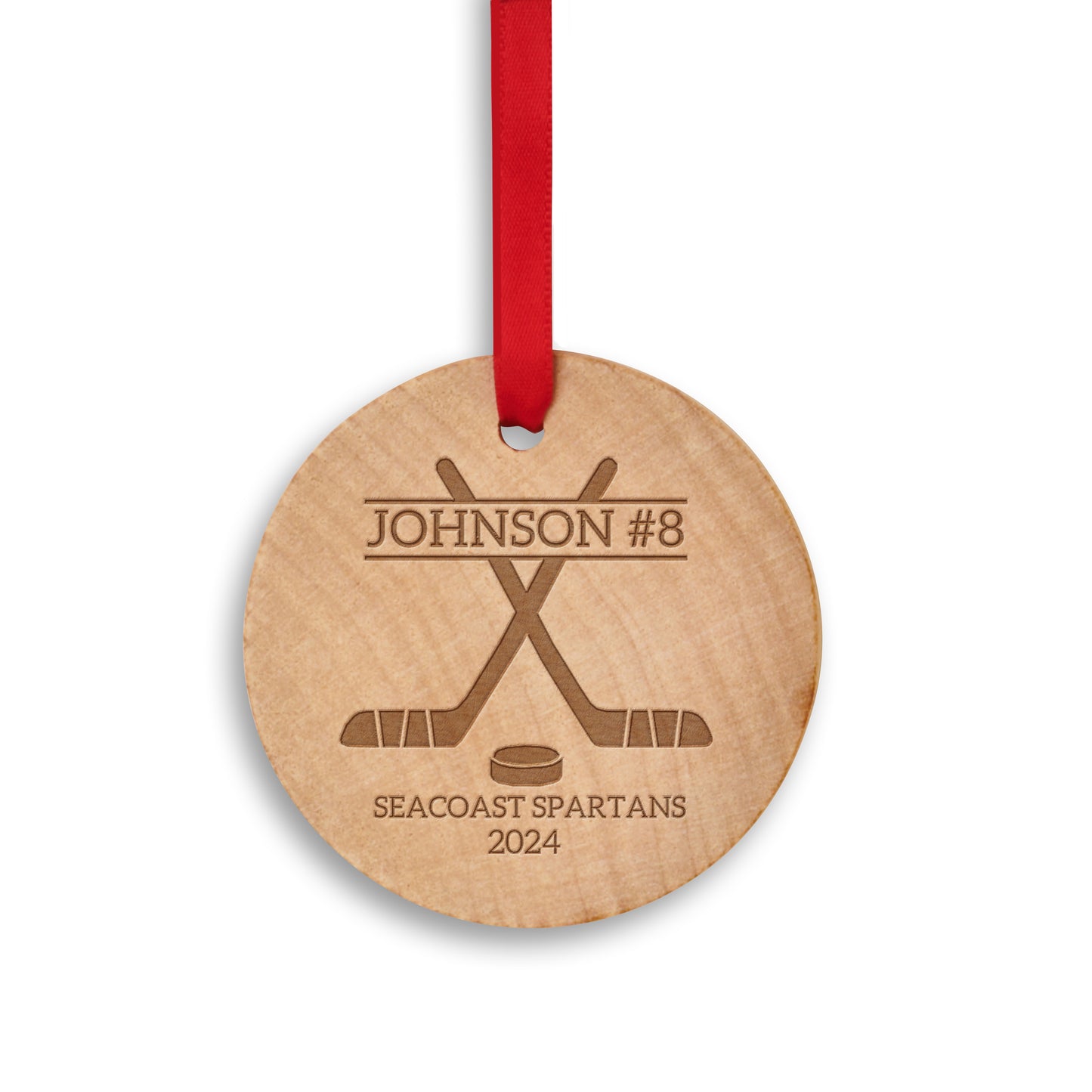 Personalized Sports Ornaments for Teams - Wooden