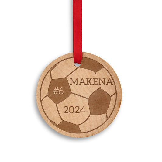 Personalized Sports Ornaments for Teams - Wooden