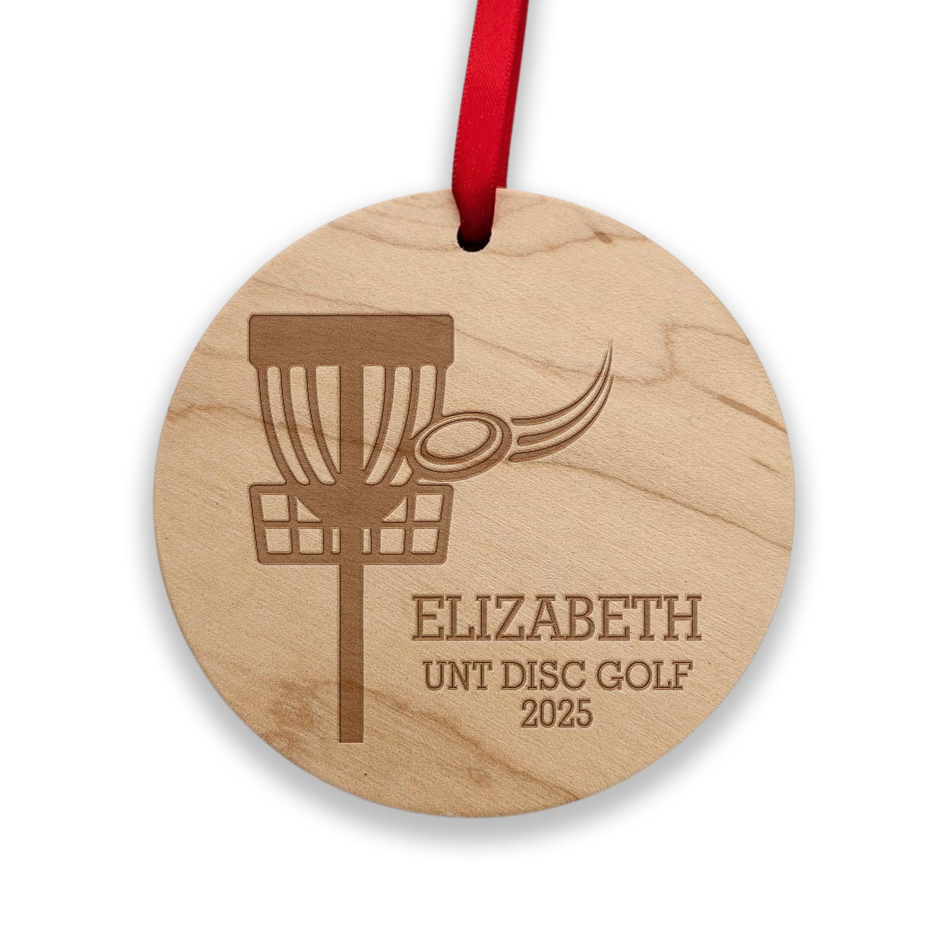 wooden frisbee golf ornaments