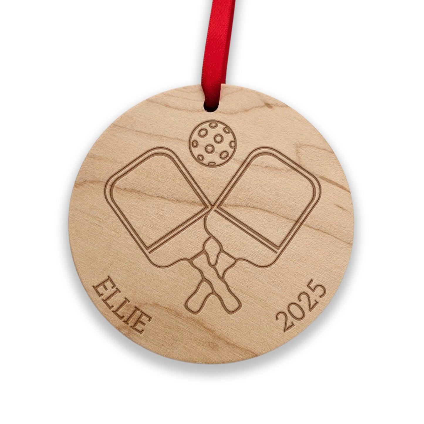 wooden pickleball christmas ornaments