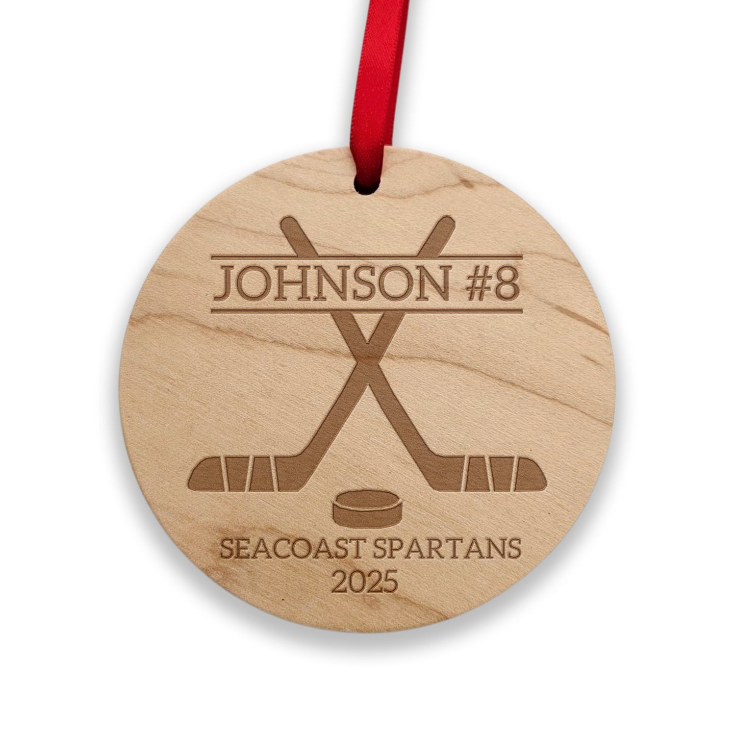 personalized field hockey ornament