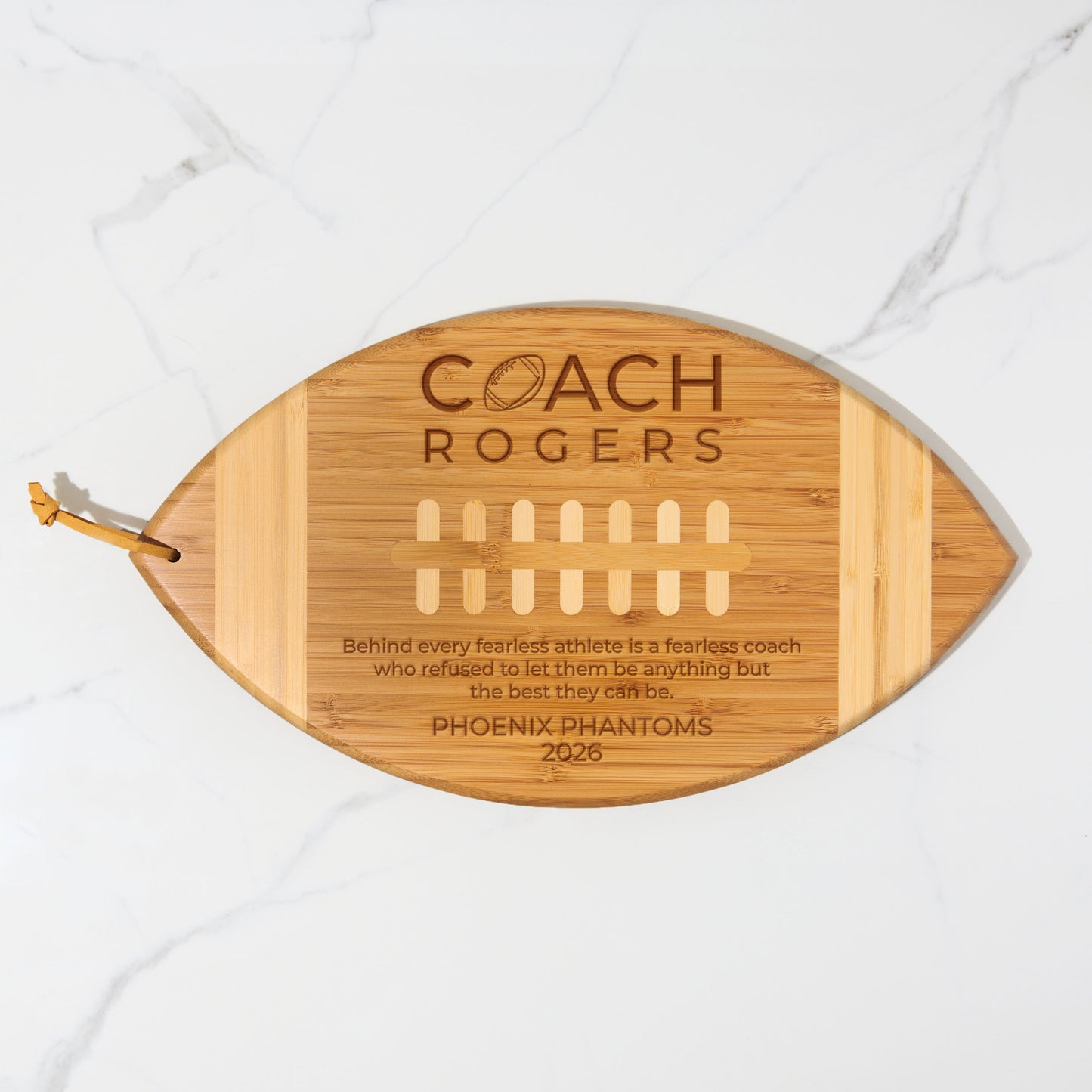 Personalized Football Coach Cutting Board - Engraved Appreciation Gift