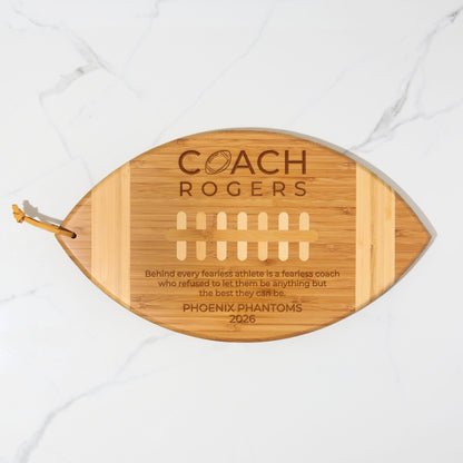 Personalized Football Coach Cutting Board - Engraved Appreciation Gift