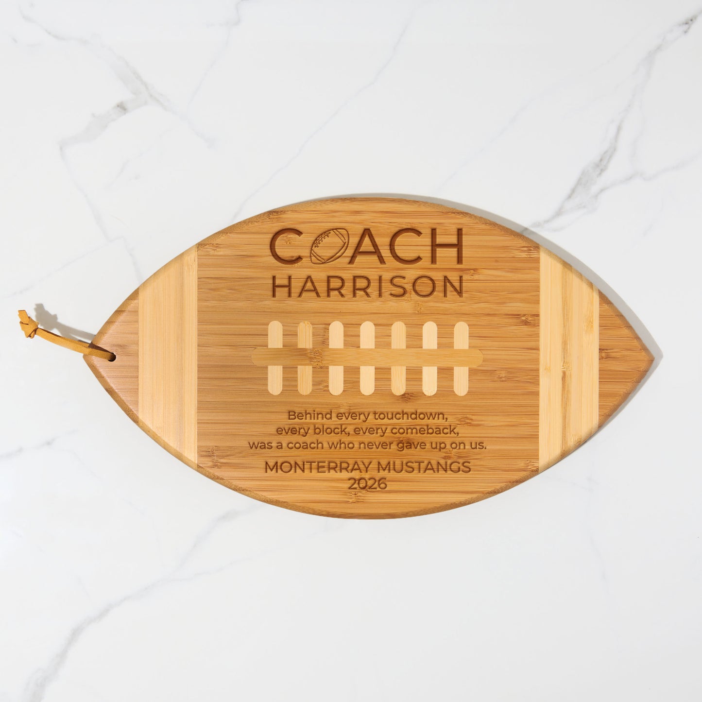 Personalized Football Coach Cutting Board - Engraved Appreciation Gift