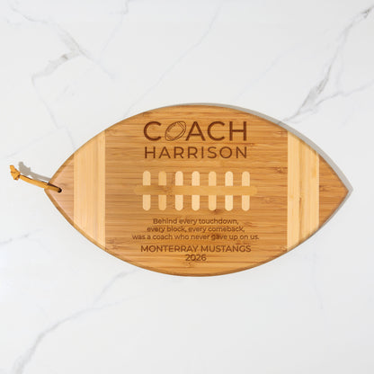 Personalized Football Coach Cutting Board - Engraved Appreciation Gift