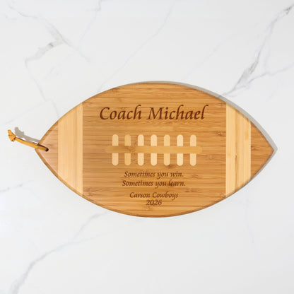 Personalized Football Coach Cutting Board - Engraved Appreciation Gift