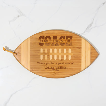 Personalized Football Coach Cutting Board - Engraved Appreciation Gift