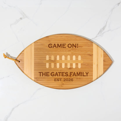 football shaped charcuterie board
