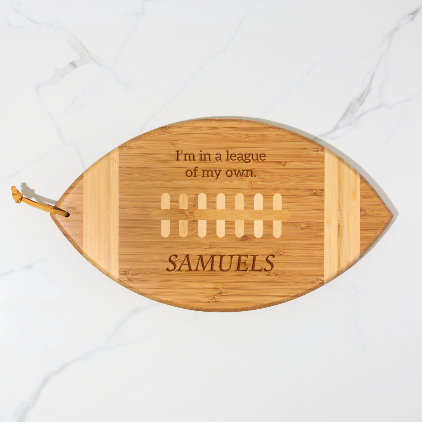 bamboo football cutting board