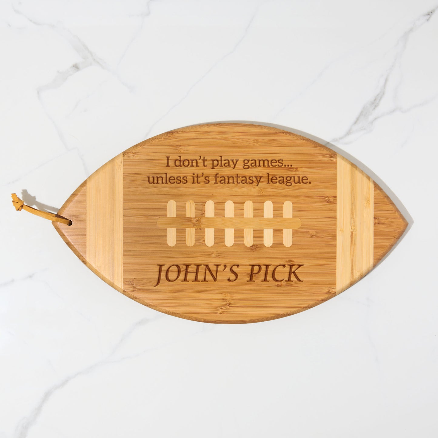 engraved football snack tray 