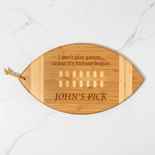engraved football snack tray 