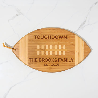 Custom Football Fan Cutting Board - Engraved Game Day Gift