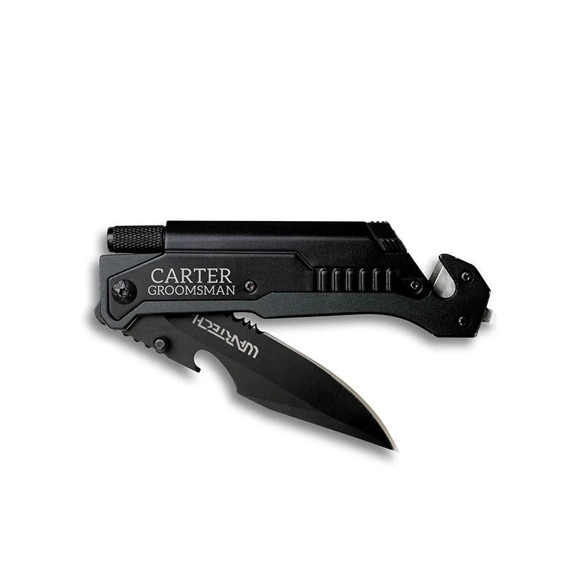black folding knife gift for groomsmen