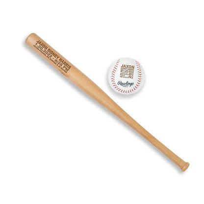 Birth Announcement Baseball and Bat