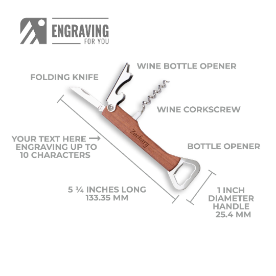 Personalized Wine Bottle Opener Multi-tool